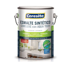 Esmalte sintético 1 galón Cereluxe Aqua Tech blanco semi brillante Ceresita