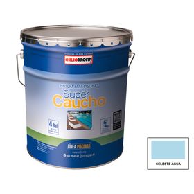 Pintura para piscina 1 tineta Súper caucho celeste agua mate Chilcorrofin