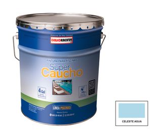 Pintura para piscina 1 tineta Súper caucho celeste agua mate Chilcorrofin