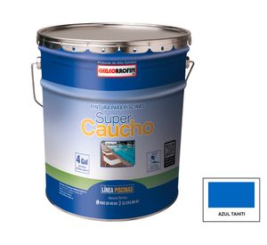 Pintura para piscina 1 tineta Súper caucho azul tahití mate Chilcorrofin
