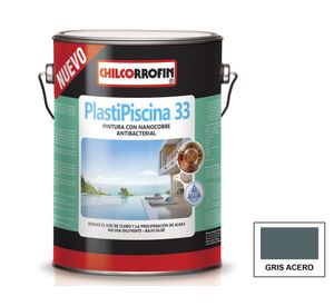 Pintura piscina 1 galón Plastipiscina 33 agua gris acero Chilcorrofin