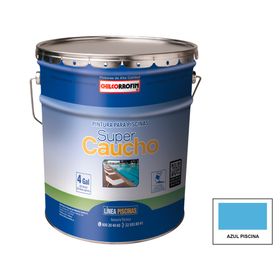 Pintura para piscina 1 tineta Súper caucho azul piscina mate Chilcorrofin