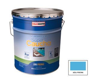 Pintura para piscina 1 tineta Súper caucho azul piscina mate Chilcorrofin