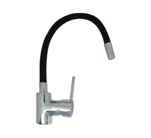 Monomando lavaplatos flexible Hued negro/cromo