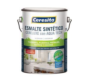 Esmalte sintético 1 galón Cereluxe Aqua Tech negro semi brillante Ceresita