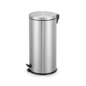 Basurero tapa y pedal 30 litros cierre lento inox Cotidiana