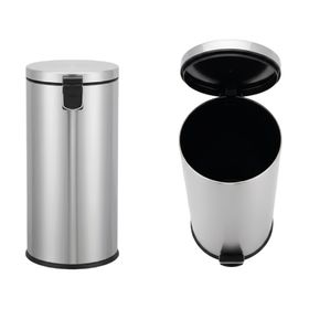 Basurero tapa y pedal 30 litros cierre lento inox Cotidiana