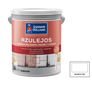 Esmalte al agua Azulejos acrílico blanco semi brillante 3.6 lt