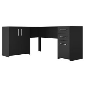 Escritorio Teheran negro 2 cajones 3 puertas