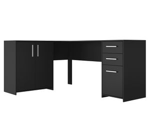 Escritorio Teheran negro 2 cajones 3 puertas