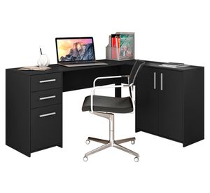 Escritorio Teheran negro 2 cajones 3 puertas