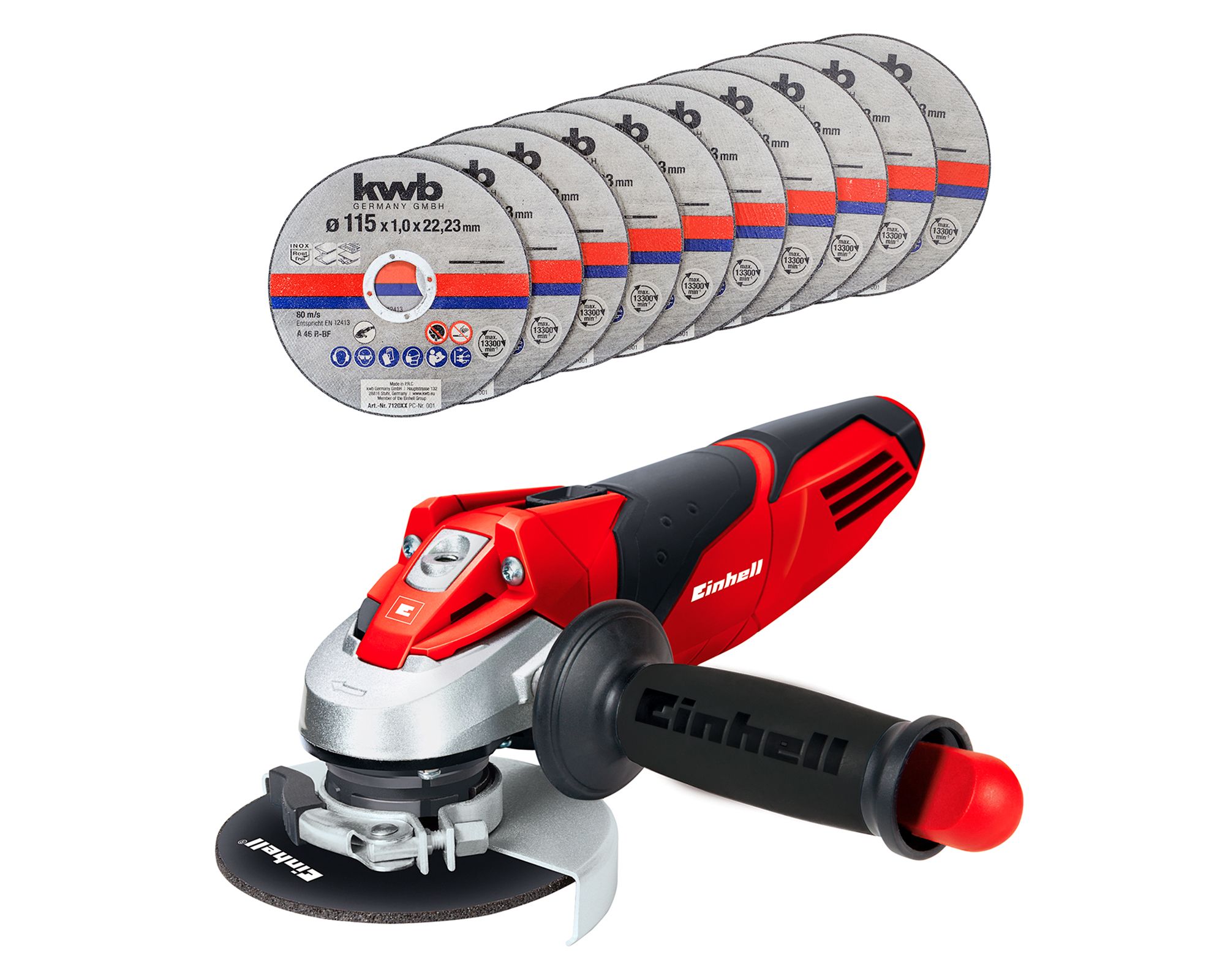 Esmeril angular TE-AG 115/750W DP + 10 discos KWB