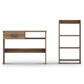 Escritorio 1 cajón + librero 4 niveles Almendra Altavision