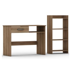 Escritorio 1 cajón + librero 4 niveles Almendra Altavision