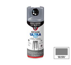 Pintura spray 340 g Ultra 5 en 1 gris niebla brillante