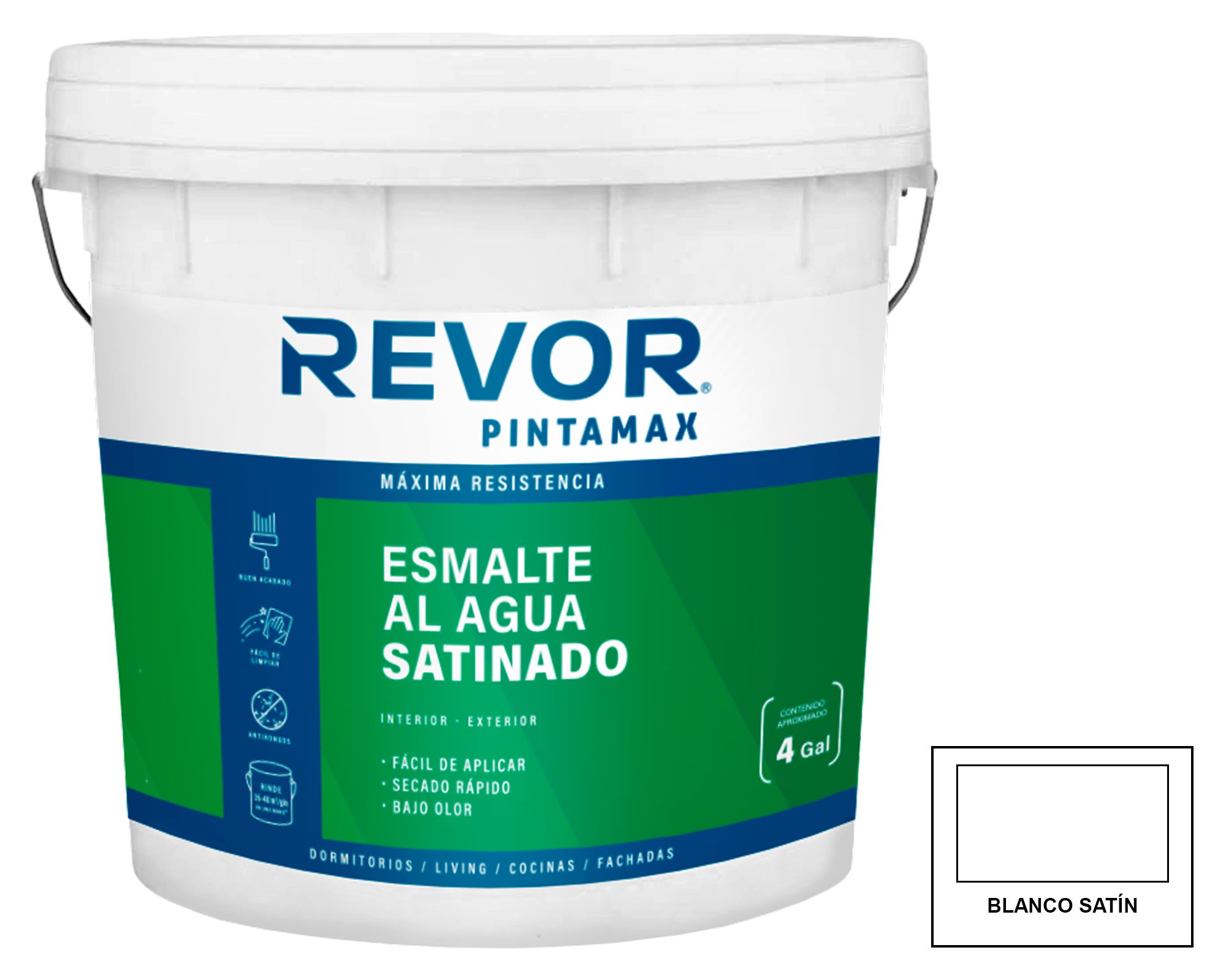 Esmalte al agua blanco satín 15 lt