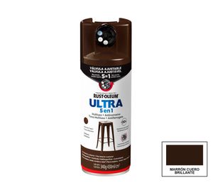 Pintura spray 340 g Ultra 5 en 1 marrón cuero brillante