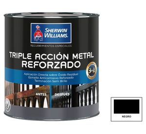 Esmalte anticorrosivo 1/4 galón Triple acción metal reforzado negro semi brillante Sherwin Williams