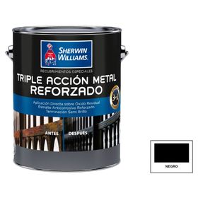 Esmalte anticorrosivo 1 galón Triple acción metal reforzado negro semi brillante Sherwin Williams