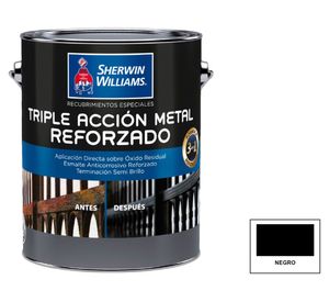 Esmalte anticorrosivo 1 galón Triple acción metal reforzado negro semi brillante Sherwin Williams