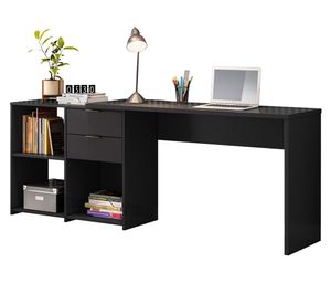 Escritorio London negro 2 cajones