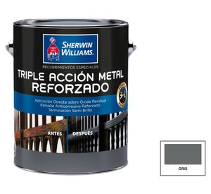 Esmalte anticorrosivo 1 galón Triple acción metal reforzado gris semi brillante Sherwin Williams