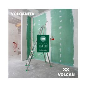 Plancha yeso cartón 12,5x1200x2400 mm RH BR verdem Volcán