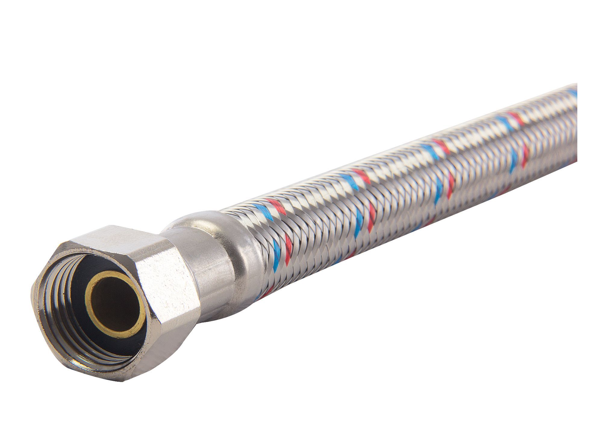 Flexible Calefón 40 cm HI-HE Acero Inoxidable Flustem