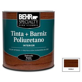 Barniz al agua 1/4 galón roble brillo Behr