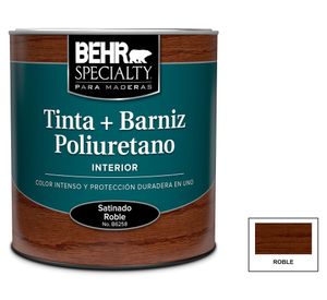 Barniz al agua 1/4 galón roble brillo Behr