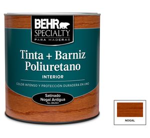 Barniz al agua 1/4 galón nogal brillo Behr