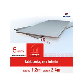 Plancha fibrocemento 6x1200x2400 mm Volcanboard Volcán