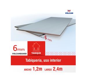 Plancha fibrocemento 6x1200x2400 mm Volcanboard Volcán