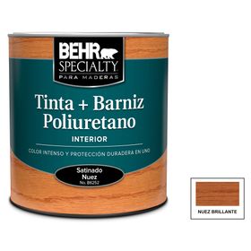 Barniz al agua 1/4 galón nuez brillo Behr