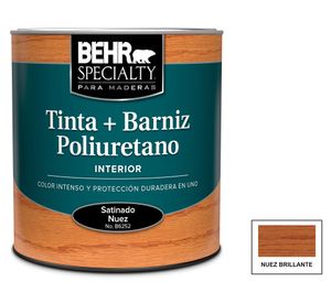 Barniz al agua 1/4 galón nuez brillo Behr