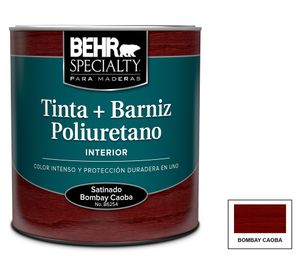 Barniz al agua 1/4 galón caoba brillo Behr