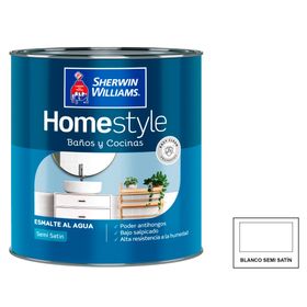Esmalte al agua Home style 1/4 GL blanco semi satín