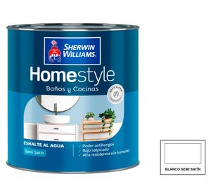 Esmalte al agua Home style 1/4 GL blanco semi satín