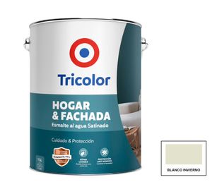 Esmalte al agua 1 Galón hogar y fachada Blanco Invierno satinado