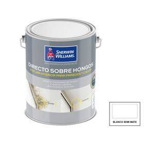 Esmalte al agua 1/4 galón Directo Sobre Hongos blanco semi mate Sherwin Williams