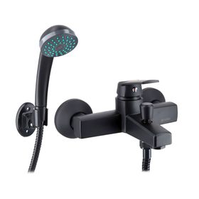 Monomando de tina ducha Módena negro mate negro mate