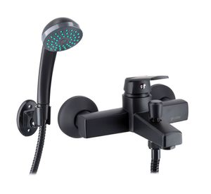 Monomando de tina ducha Módena negro mate negro mate