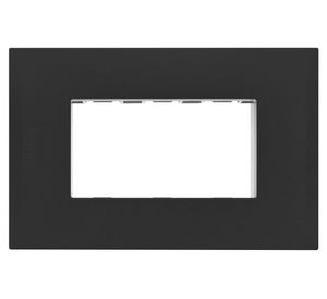 Placa 3 módulos + soporte Nobile negro Bticino