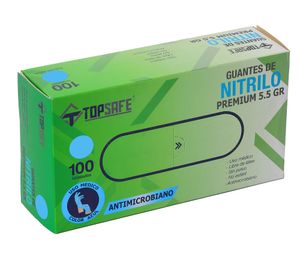 Guante nitrilo 5.5 g 100 unidades azul