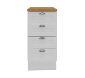 Mueble base cocina 40 cm 4 cajones Premier blanco