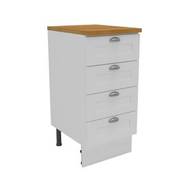 Mueble base cocina 40 cm 4 cajones Premier blanco