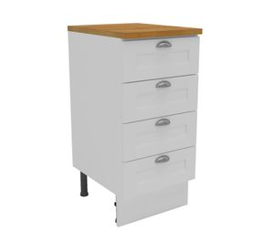 Mueble base cocina 40 cm 4 cajones Premier blanco