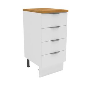 Mueble base cocina 40 cm 4 cajones Milano blanco