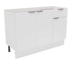 Mueble base cocina 120 cm 3 puertas 1 cajón Milano blanco