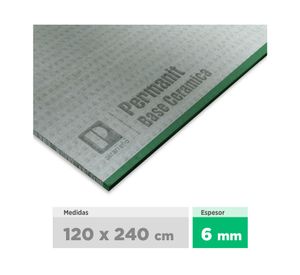 Plancha fibrocemento 6x1200x2400 mm Permanit base cerámica Pizarreño